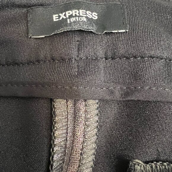 Express Editor Boot Pants 10S Metallic Dark Gray Mid Rise Bootcut Stretch Career - Picture 3 of 10